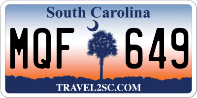 SC license plate MQF649