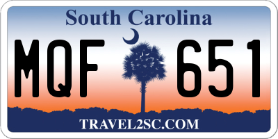 SC license plate MQF651