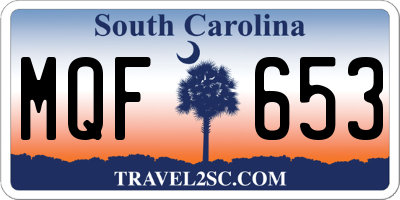 SC license plate MQF653