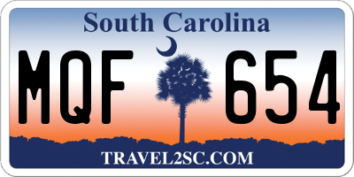 SC license plate MQF654