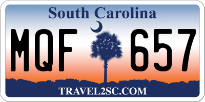 SC license plate MQF657