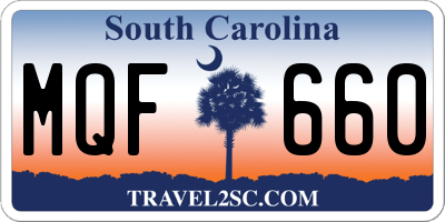 SC license plate MQF660