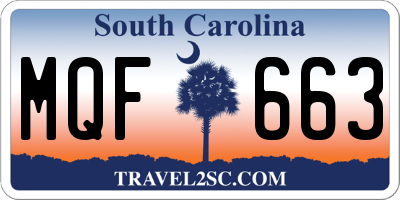 SC license plate MQF663