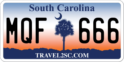 SC license plate MQF666