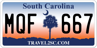 SC license plate MQF667