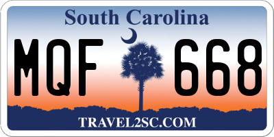 SC license plate MQF668
