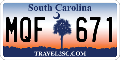 SC license plate MQF671