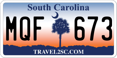SC license plate MQF673