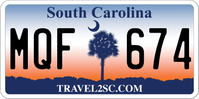 SC license plate MQF674
