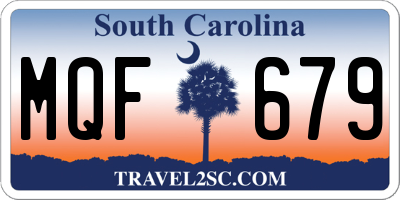 SC license plate MQF679