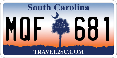 SC license plate MQF681