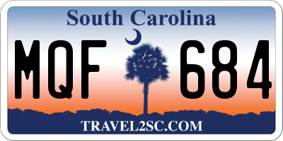 SC license plate MQF684