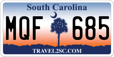 SC license plate MQF685