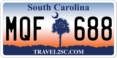 SC license plate MQF688
