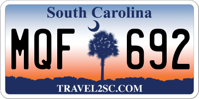 SC license plate MQF692