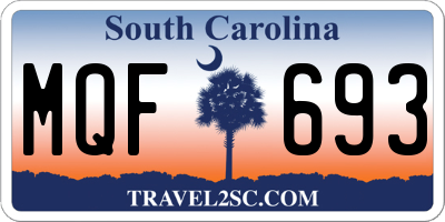 SC license plate MQF693