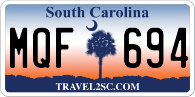 SC license plate MQF694