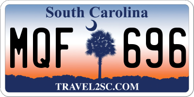 SC license plate MQF696