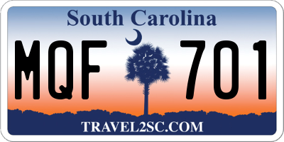 SC license plate MQF701