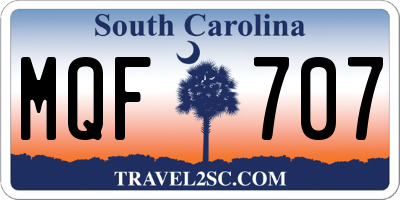 SC license plate MQF707