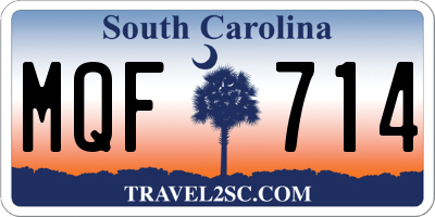 SC license plate MQF714