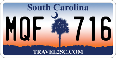 SC license plate MQF716