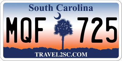 SC license plate MQF725