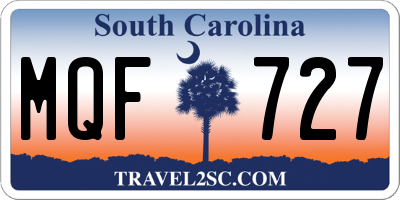 SC license plate MQF727