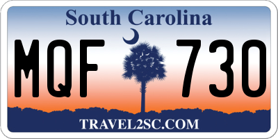 SC license plate MQF730