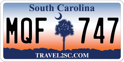 SC license plate MQF747