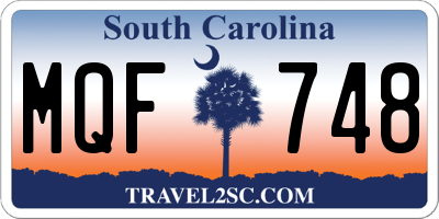 SC license plate MQF748