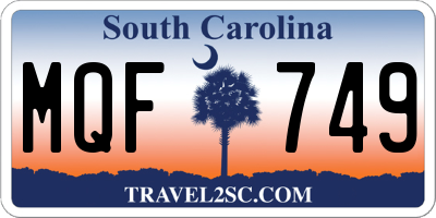 SC license plate MQF749