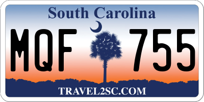 SC license plate MQF755