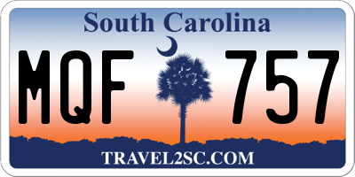 SC license plate MQF757