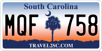 SC license plate MQF758