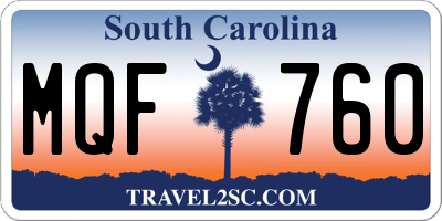 SC license plate MQF760
