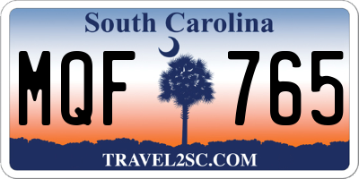 SC license plate MQF765