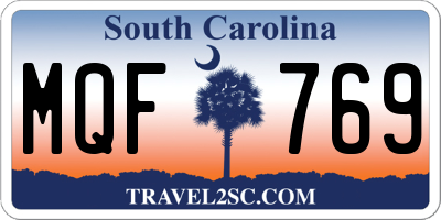 SC license plate MQF769