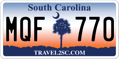 SC license plate MQF770