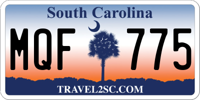 SC license plate MQF775
