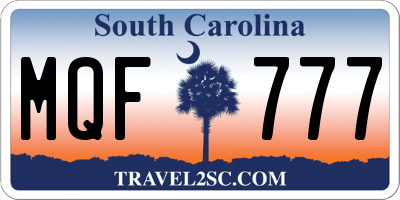 SC license plate MQF777