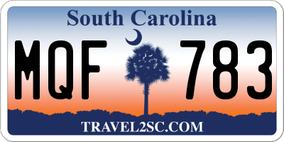 SC license plate MQF783