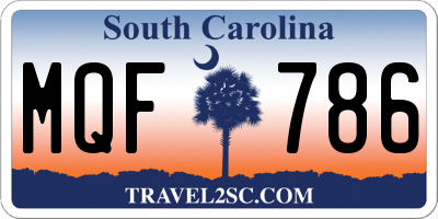SC license plate MQF786