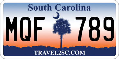 SC license plate MQF789