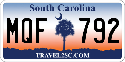 SC license plate MQF792