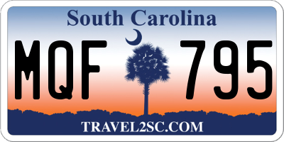 SC license plate MQF795