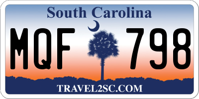 SC license plate MQF798
