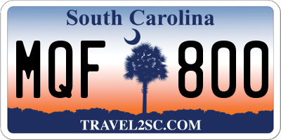 SC license plate MQF800