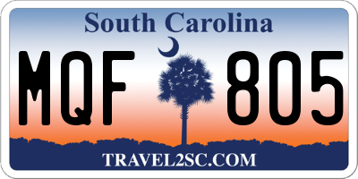 SC license plate MQF805