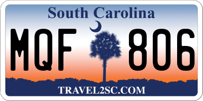 SC license plate MQF806